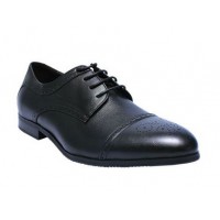 Classic Oxford Brogue Shoe With Lace - Black
